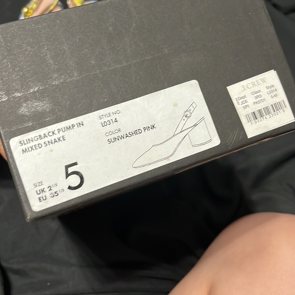 J Crew NWT Snakeskin Slingback Heels - Picture 7 of 7